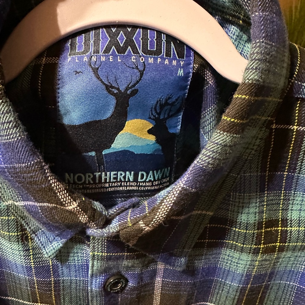 Dixxon Northern Dawn Men's Blue and Green Plaid Shirt
